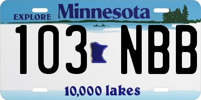 MN license plate 103NBB
