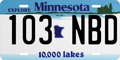 MN license plate 103NBD