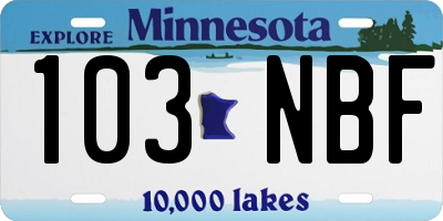 MN license plate 103NBF