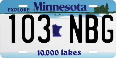MN license plate 103NBG