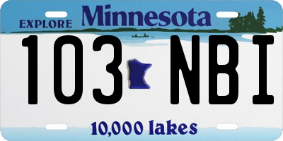 MN license plate 103NBI