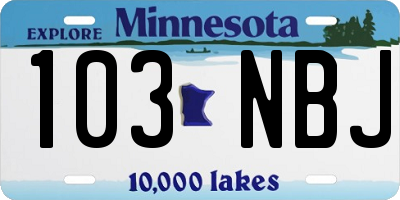 MN license plate 103NBJ
