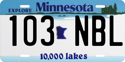 MN license plate 103NBL