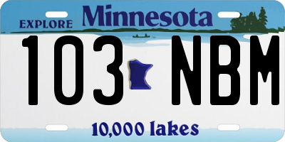 MN license plate 103NBM