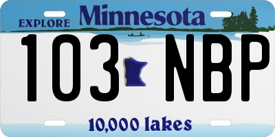 MN license plate 103NBP