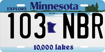 MN license plate 103NBR