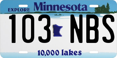 MN license plate 103NBS