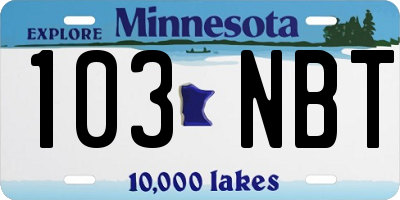 MN license plate 103NBT
