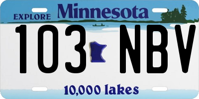 MN license plate 103NBV