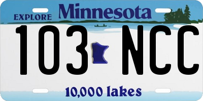MN license plate 103NCC