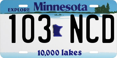 MN license plate 103NCD
