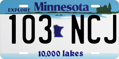 MN license plate 103NCJ