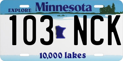 MN license plate 103NCK