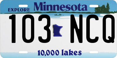 MN license plate 103NCQ