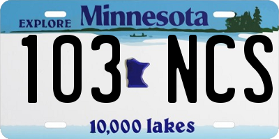 MN license plate 103NCS