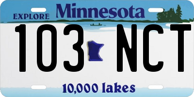 MN license plate 103NCT