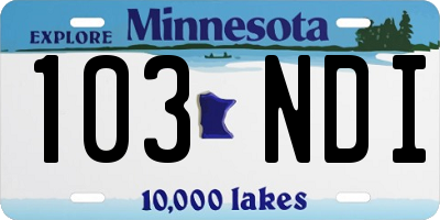 MN license plate 103NDI