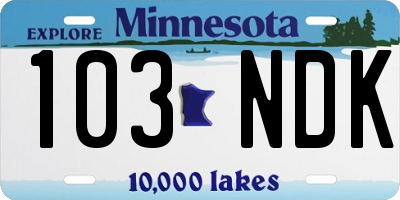 MN license plate 103NDK