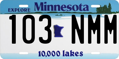 MN license plate 103NMM