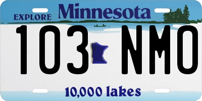 MN license plate 103NMO