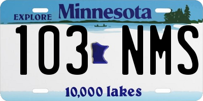 MN license plate 103NMS