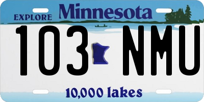 MN license plate 103NMU