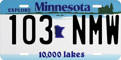 MN license plate 103NMW