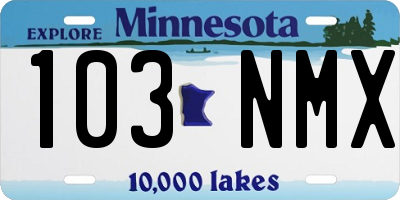 MN license plate 103NMX