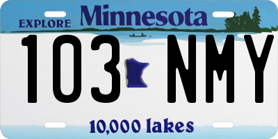 MN license plate 103NMY