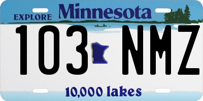 MN license plate 103NMZ