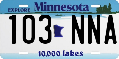 MN license plate 103NNA