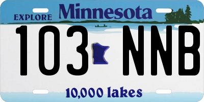 MN license plate 103NNB