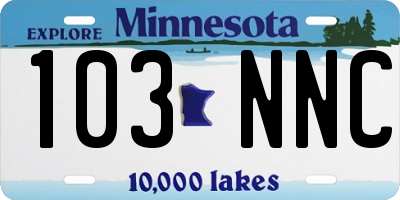 MN license plate 103NNC