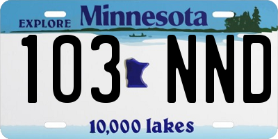 MN license plate 103NND