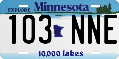 MN license plate 103NNE