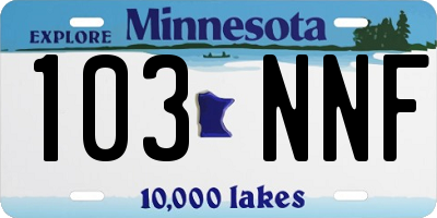 MN license plate 103NNF