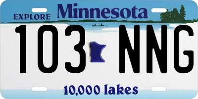 MN license plate 103NNG