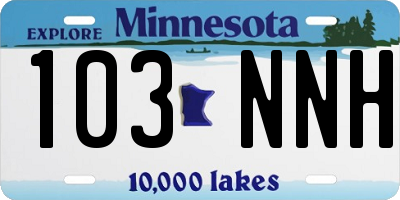 MN license plate 103NNH
