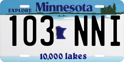 MN license plate 103NNI