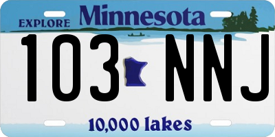 MN license plate 103NNJ