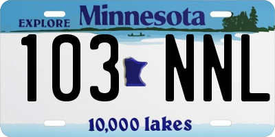 MN license plate 103NNL