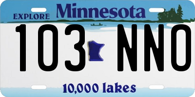 MN license plate 103NNO