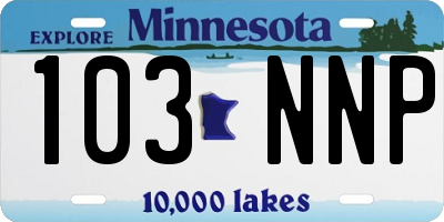 MN license plate 103NNP