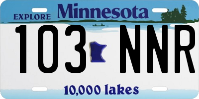 MN license plate 103NNR