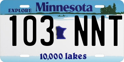 MN license plate 103NNT