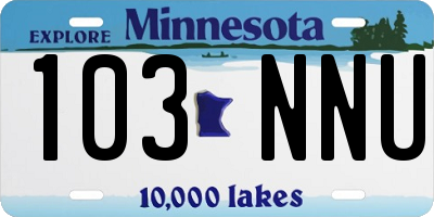 MN license plate 103NNU