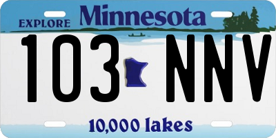 MN license plate 103NNV