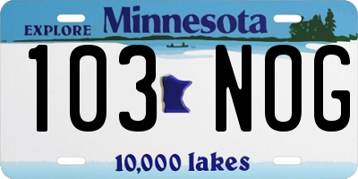 MN license plate 103NOG