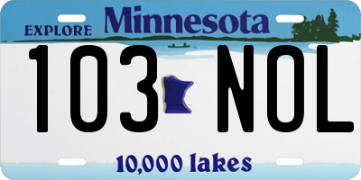 MN license plate 103NOL