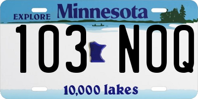 MN license plate 103NOQ